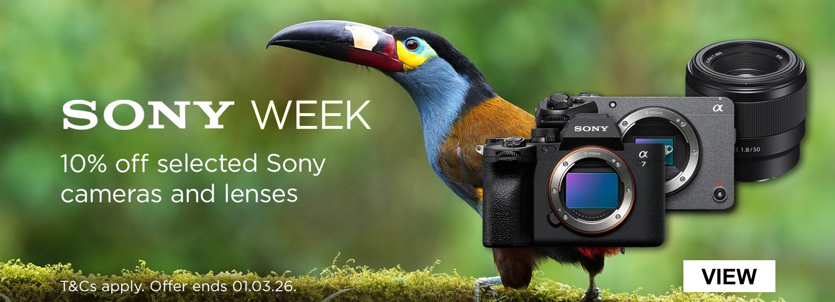 Sony Week 10% off selected Sony Cameras and Lenses