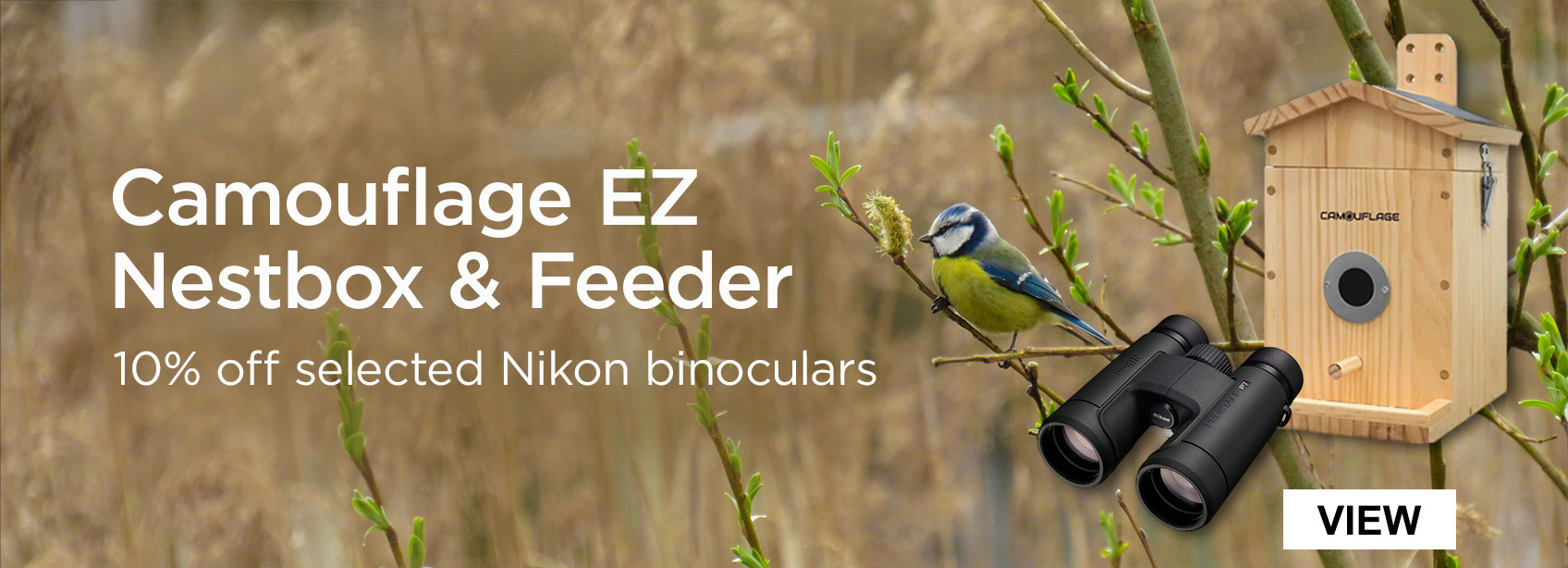 Save 10% on Selected Nikon Binoculars with Camouflage EZ Nestbox and Feeders