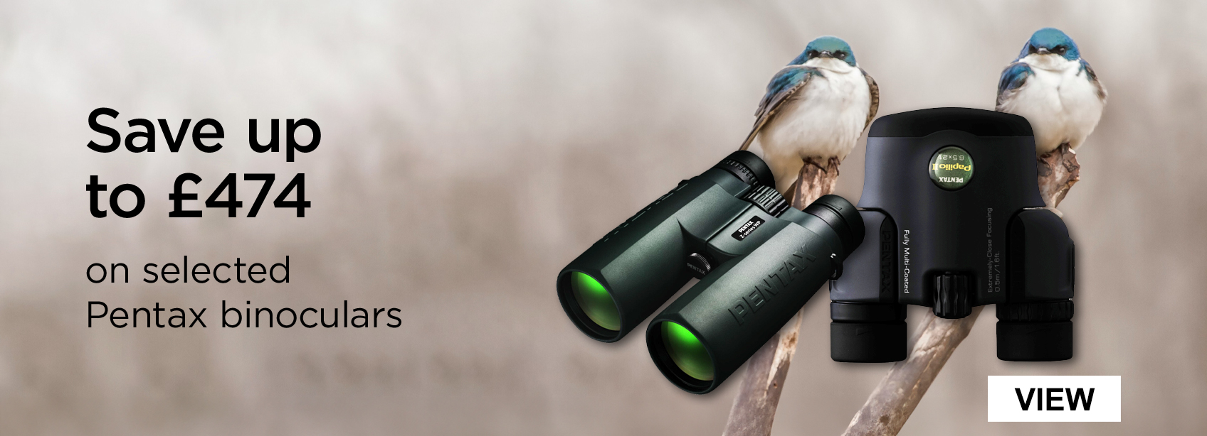 Save up to £474 on selected Pentax binoculars