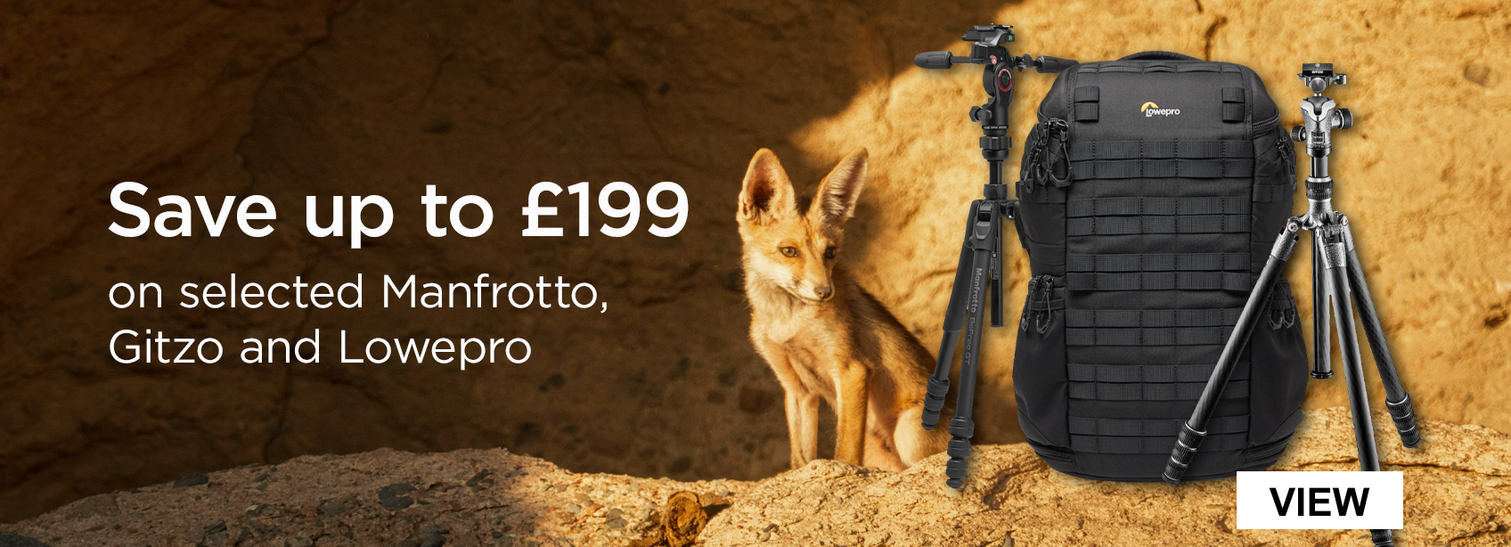 Save up to £199 on selected Manfrotto, Gitzo and Lowepro